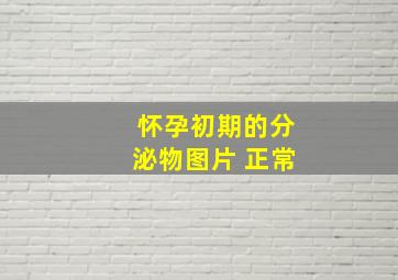 怀孕初期的分泌物图片 正常